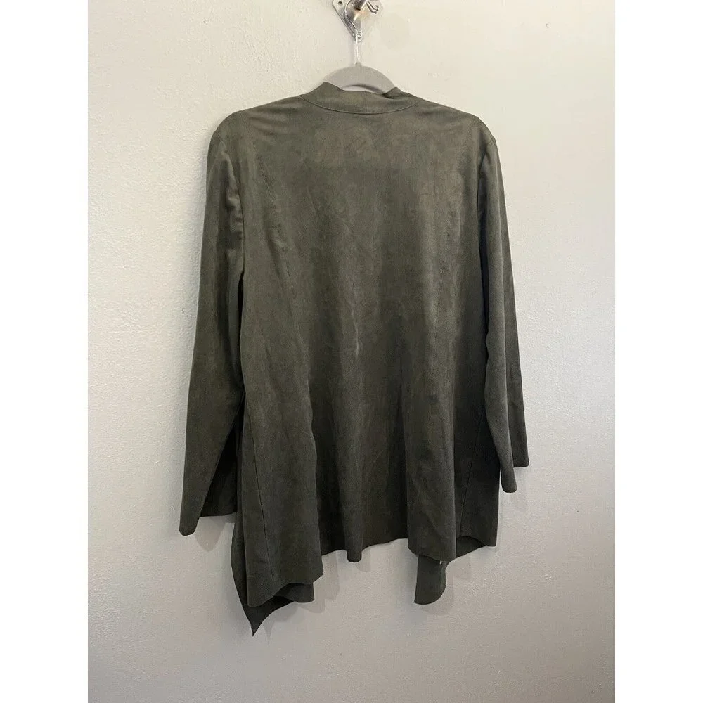 Chico's Olive Green Open-Front Utility Jacket